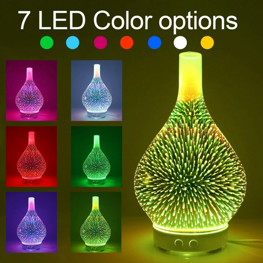 Aroma Diffuser 3D Glasvaas met LED Kleurverandering 5
