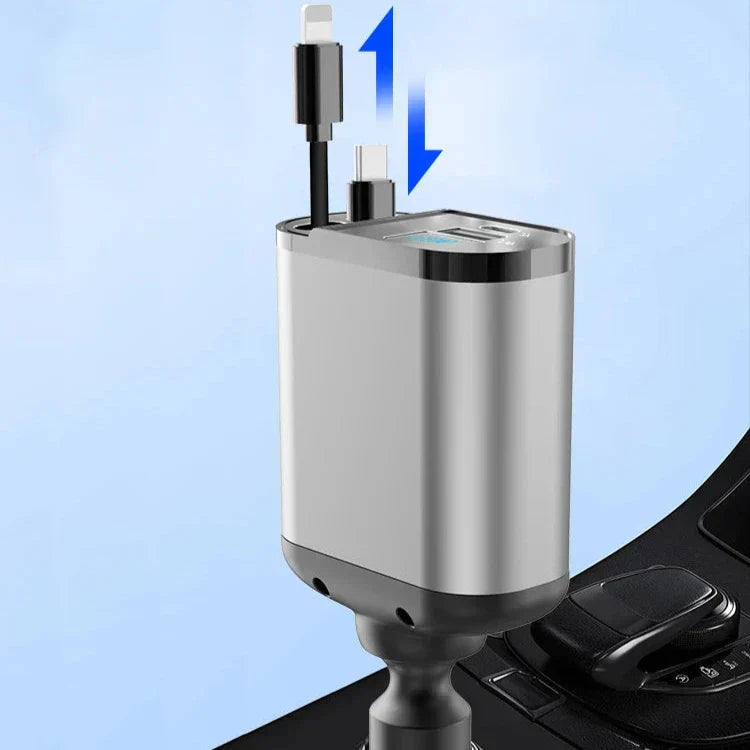 Auto Oplader 4-in-1 Intrekbaar Multifunctioneel 2