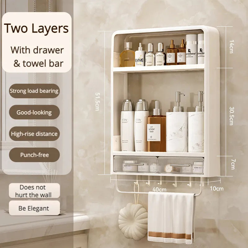 Badkamer Plank Wandgemonteerd Organizer Drielaags Modern Minimalistisch 8