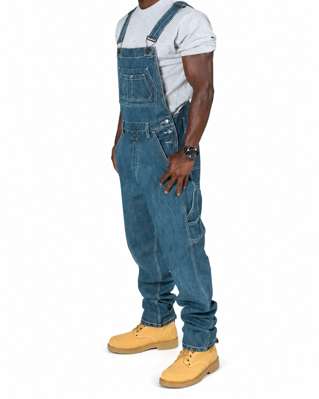 Heren Denim Overall met Splitdetails Casual Stijl