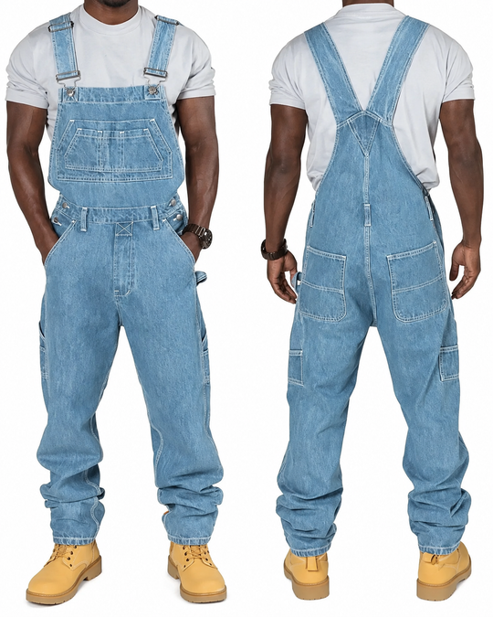 Heren Denim Overall met Splitdetails Casual Stijl