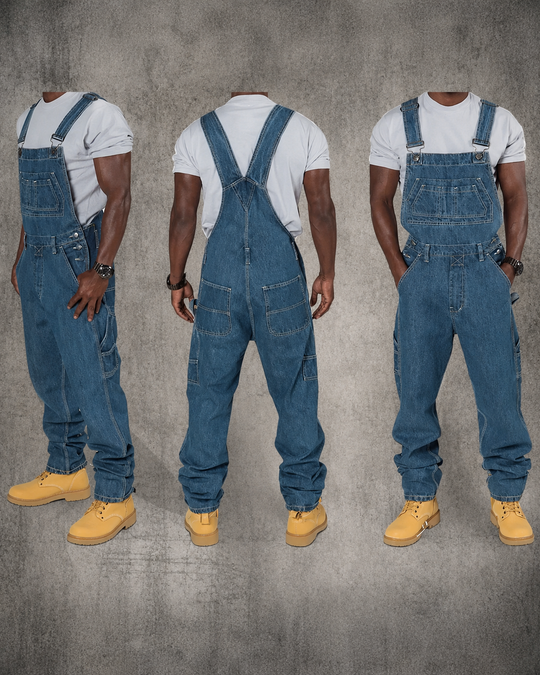Heren Denim Overall met Splitdetails Casual Stijl