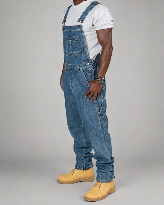 Heren Denim Overall met Splitdetails Casual Stijl