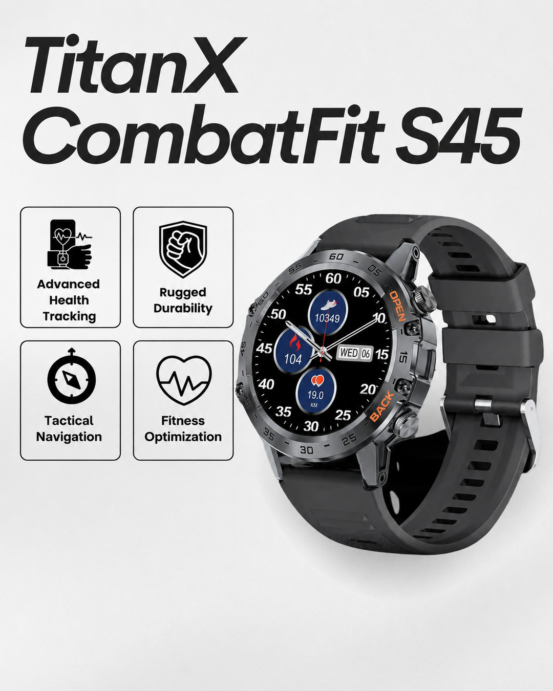 Heren Smartwatch Robuust met Hartslagmeter en GPS Navigatie