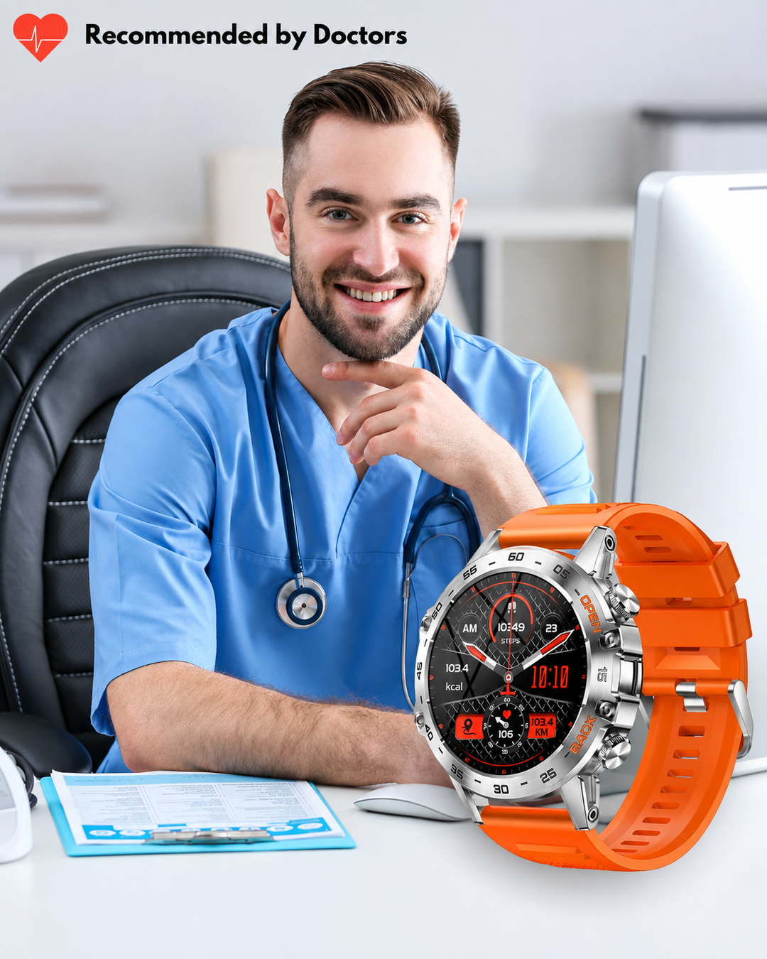 Heren Smartwatch Robuust met Hartslagmeter en GPS Navigatie