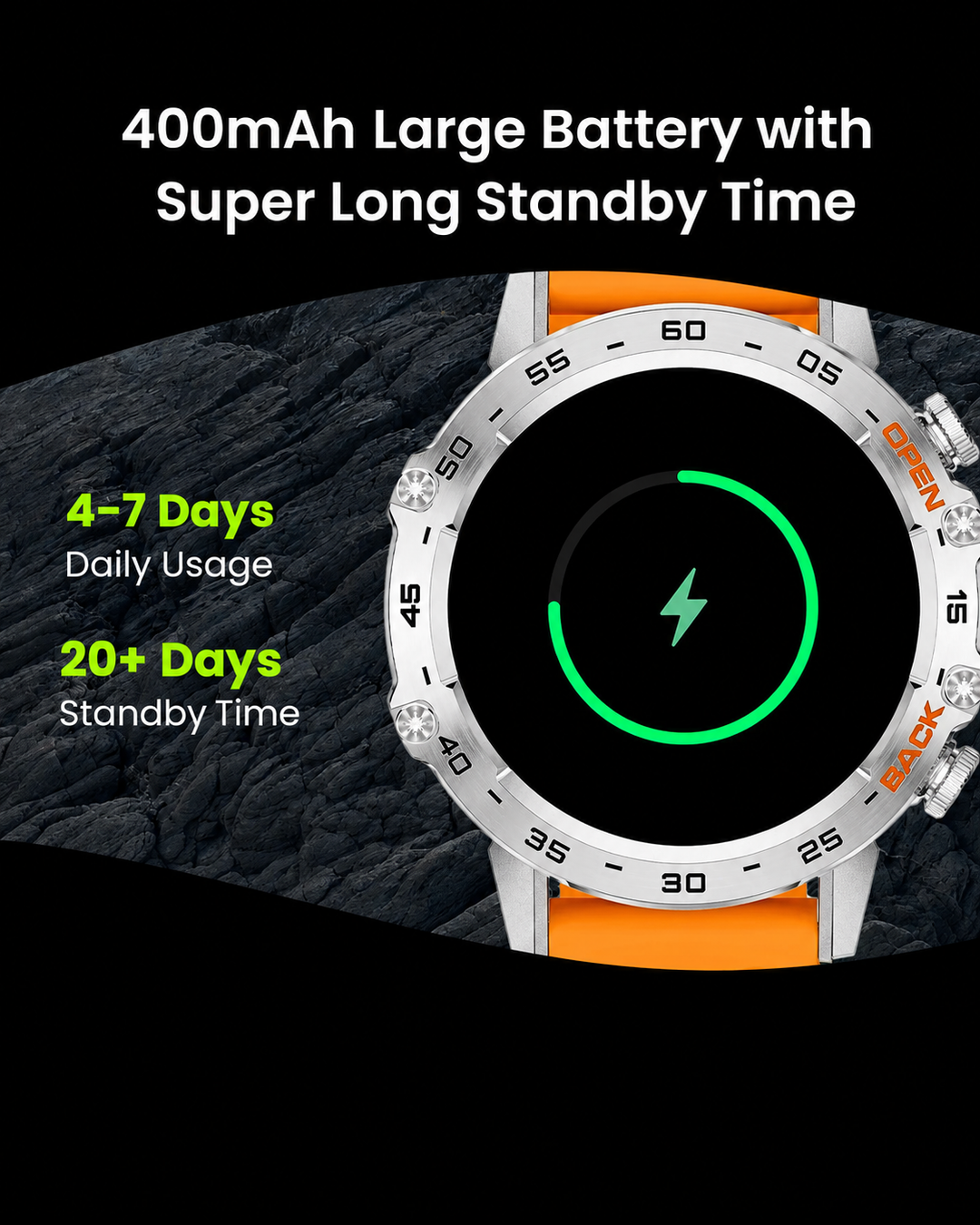 Heren Smartwatch Robuust met Hartslagmeter en GPS Navigatie
