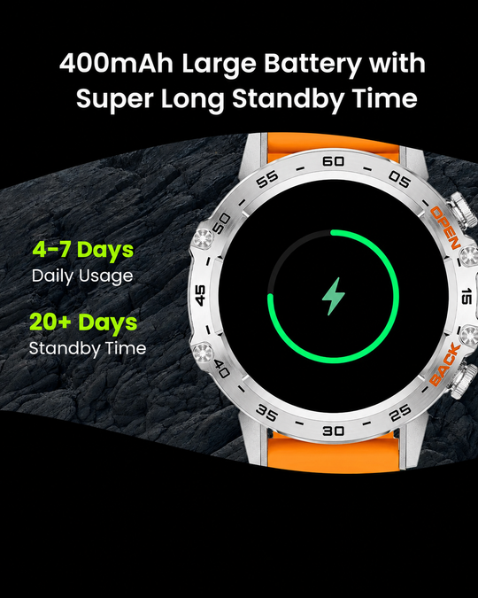 Heren Smartwatch Robuust met Hartslagmeter en GPS Navigatie