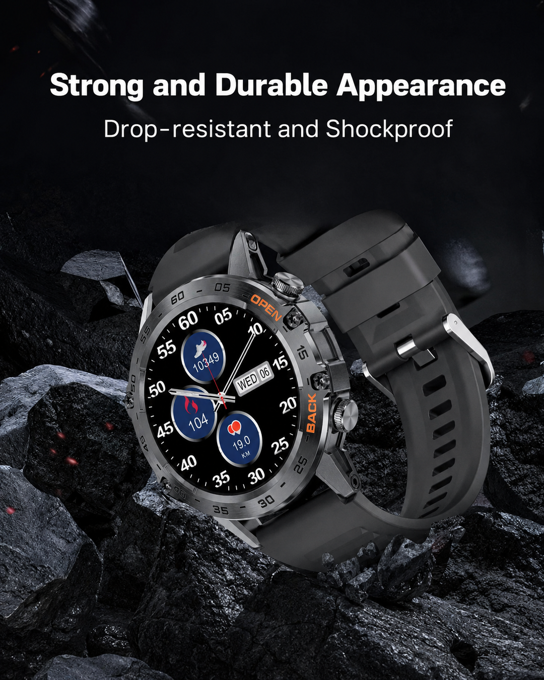 Heren Smartwatch Robuust met Hartslagmeter en GPS Navigatie