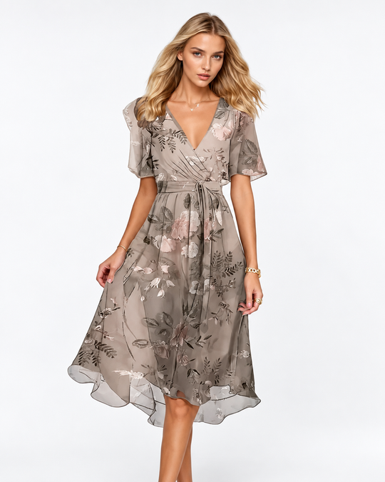 Vrouwen Korte Mouwen Jurk Elegante Polycotton Zomer Kleding Dames