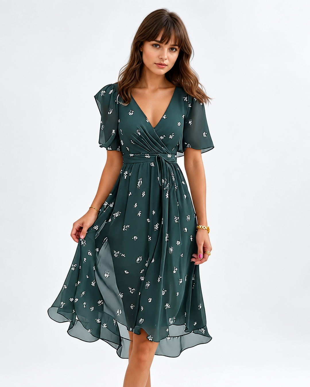 Vrouwen Korte Mouwen Jurk Elegante Polycotton Zomer Kleding Dames