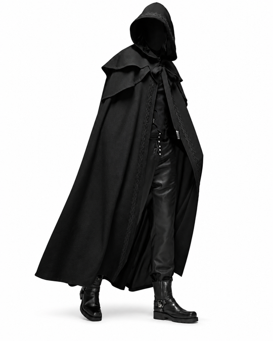 Unisex Cape met Capuchon Gotische Stijl
