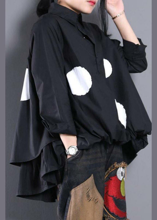 Dames Asymmetrisch Gestippeld Blouse 1