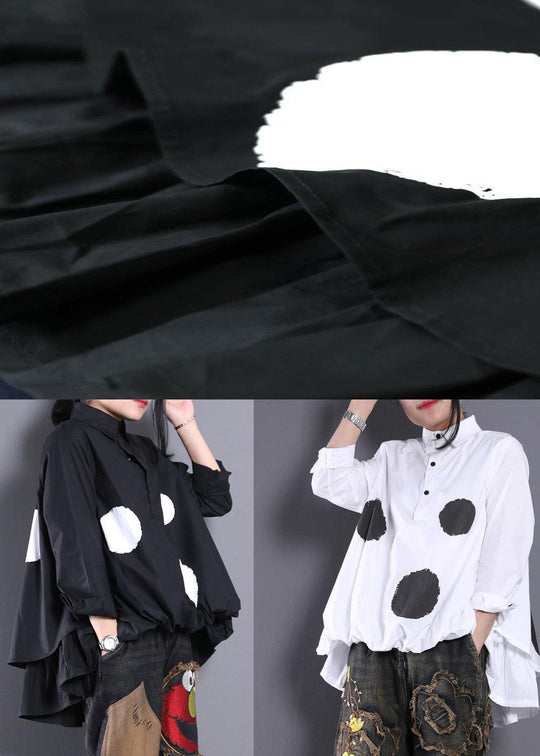 Dames Asymmetrisch Gestippeld Blouse 4