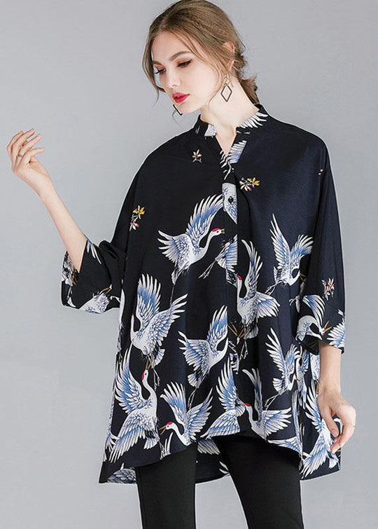 Dames Asymmetrische Top met Opstaande Kraag 1