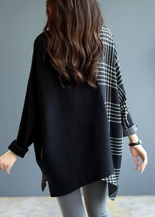 Dames Asymmetrische Trui met Patchwork Design 3