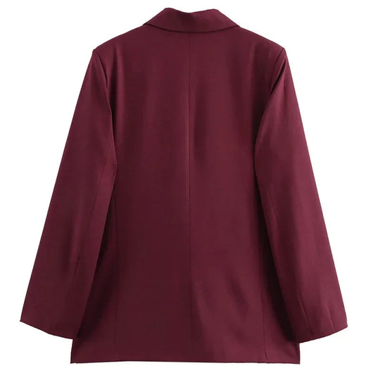 Dames Blazer Dubbele Knopen Lapelekraag voor Werk en Casual Outfits 4