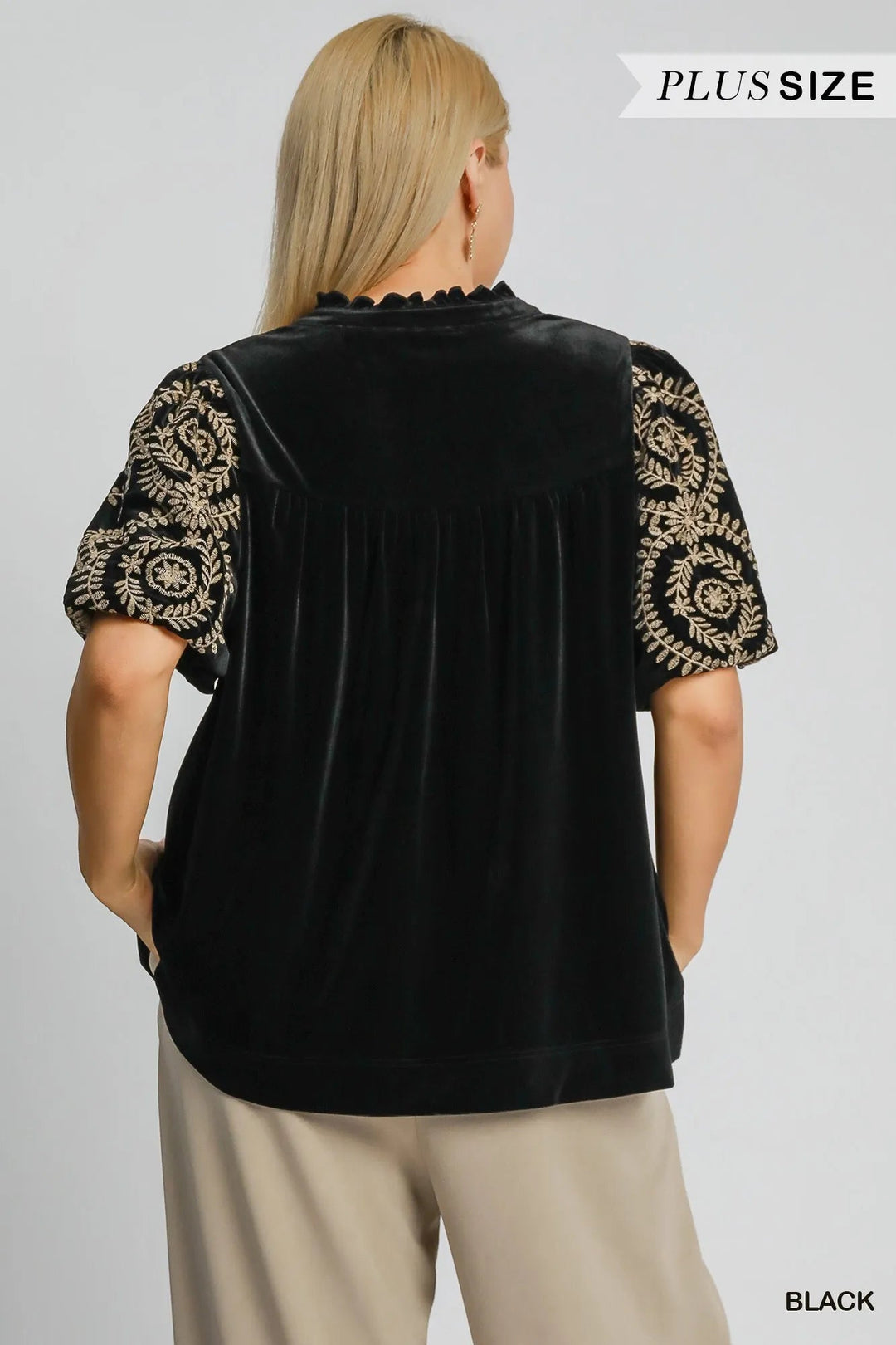 Dames Blouse Borduurwerk Fluwelen Mouwen Polyester Spandex 7