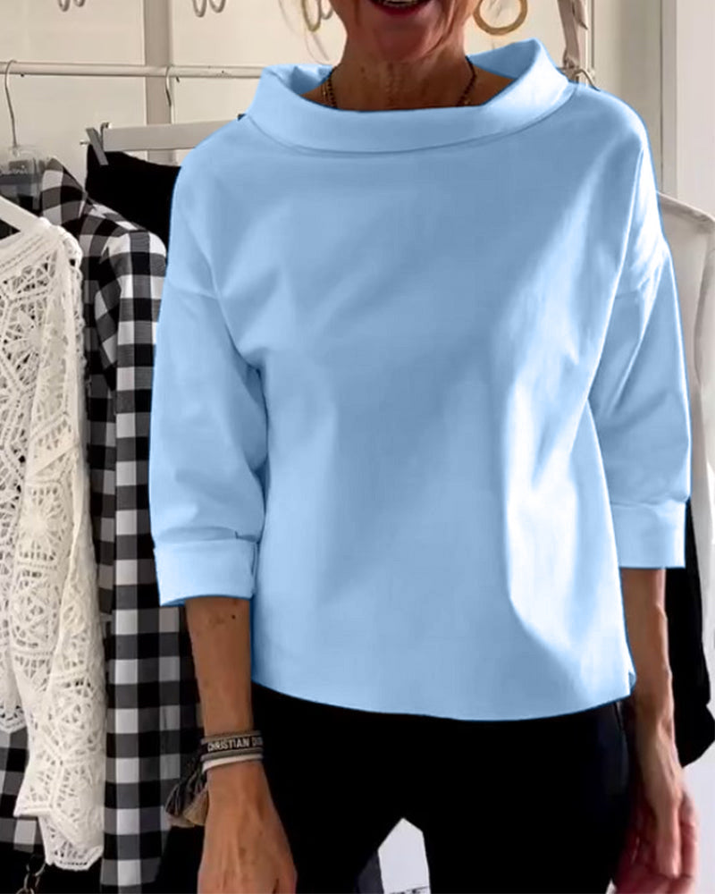 Dames Blouse Hoogwaardige Ademend Stof Tijdloos Design Met Hoge Kraag 2