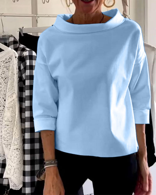 Dames Blouse Hoogwaardige Ademend Stof Tijdloos Design Met Hoge Kraag 2