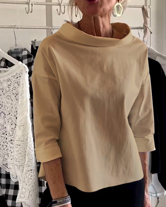 Dames Blouse Hoogwaardige Ademend Stof Tijdloos Design Met Hoge Kraag 5