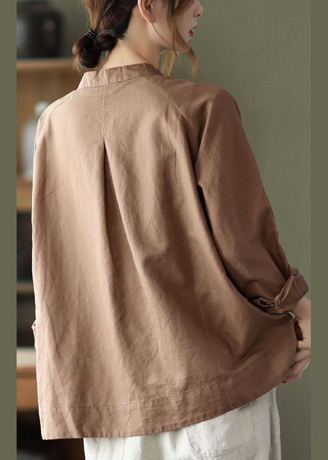 Dames Blouse Retro O-hals Met Lange Mouwen 3