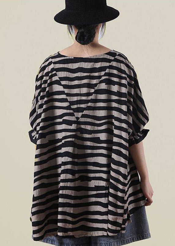 Dames Boho Shirt met O-hals en Halve Mouwen 2