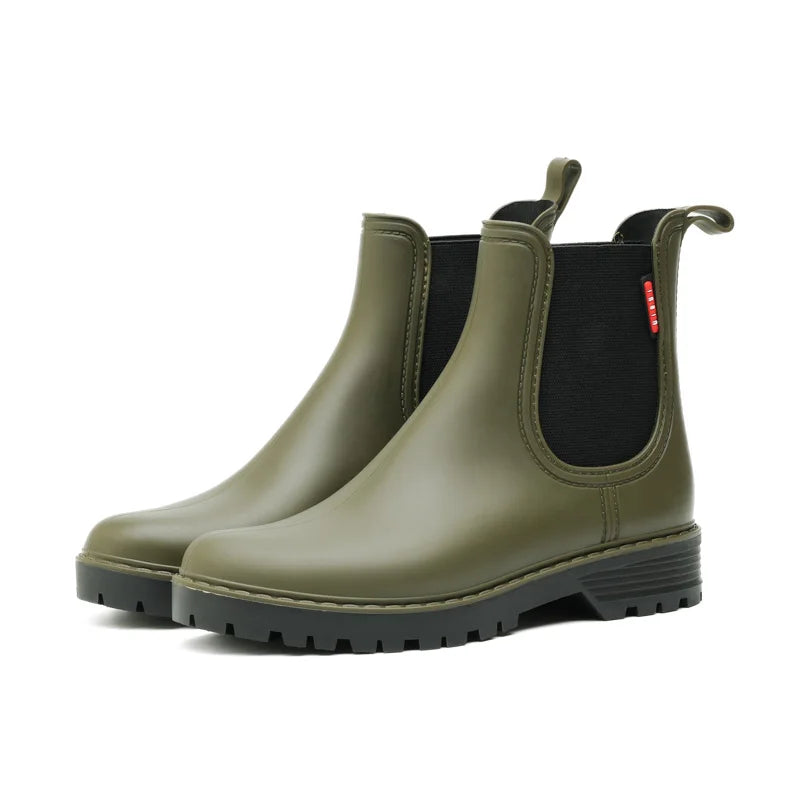 Dames Chelsea Regenlaarzen Waterdicht met Slipbestendige Zool 6