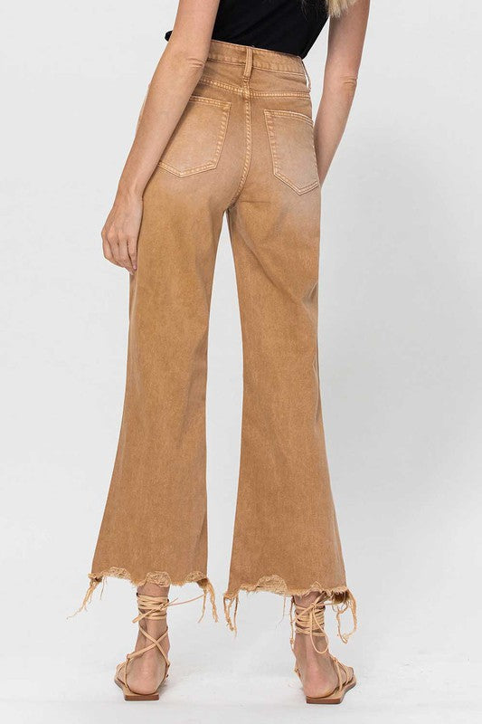 Dames Crop Flare Jeans Vintage 90's Goud 4