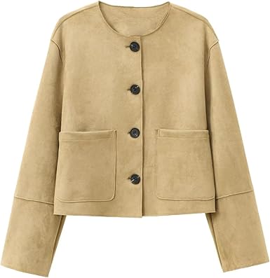 Dames Cropped Blazer Jas met Lange Mouwen en Tailored Fit 0