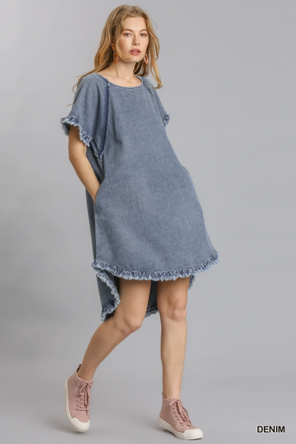Dames Denim Jurk met Franje 1