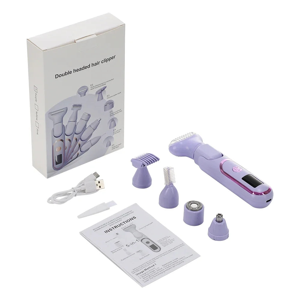 Dames Elektrisch Scheermes 5-in-1 Multifunctioneel 6