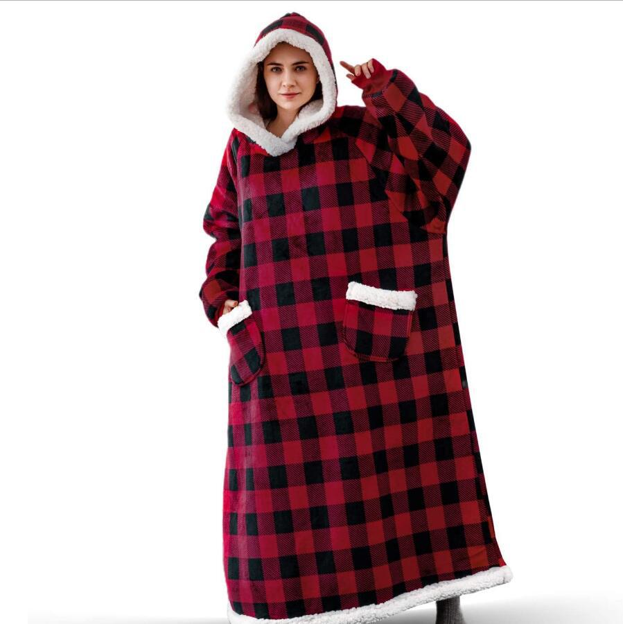 Dames Fleece Hoodie Deken Oversized 4