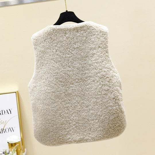 Dames Fleece Vest Mouwloos van Lamswol voor Herfst en Winter 4