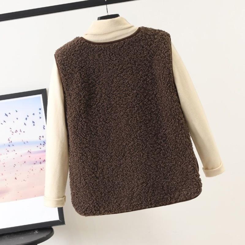 Dames Fleece Vest Mouwloos van Lamswol voor Herfst en Winter 5