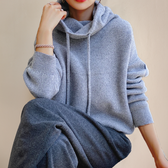 Dames Hoodie Gebreid met Stijlvolle Details voor Casual en Chic Outfits 4