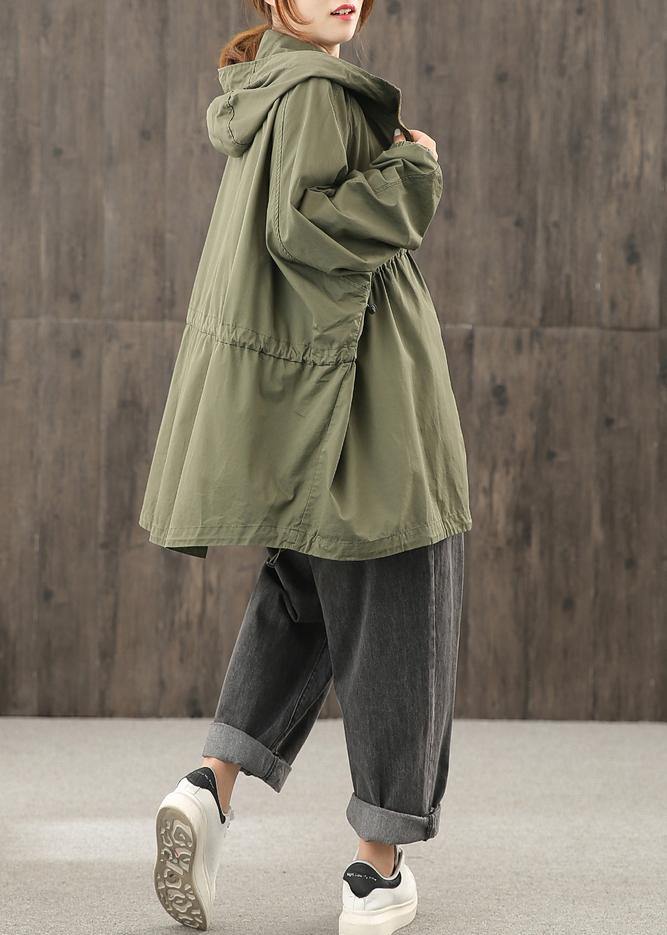 Dames Jacket met Ritssluiting en Capuchon in Legergroen 3