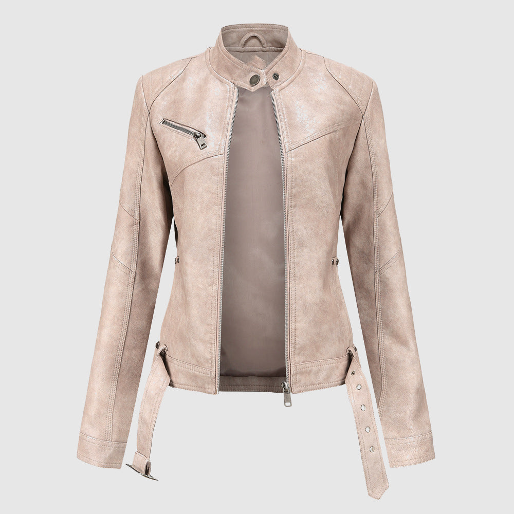 Dames Jas Winter Met Ritsdetails En Verstelbare Taille 1