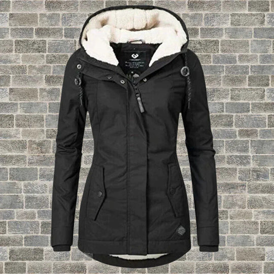 Dames Jas Winter Plisserend Met Capuchon 1