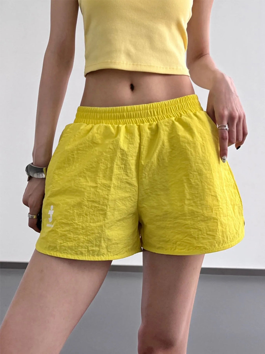 Dames Korte Broek Elastische Taille Katoen Linnen Met Zakken 1