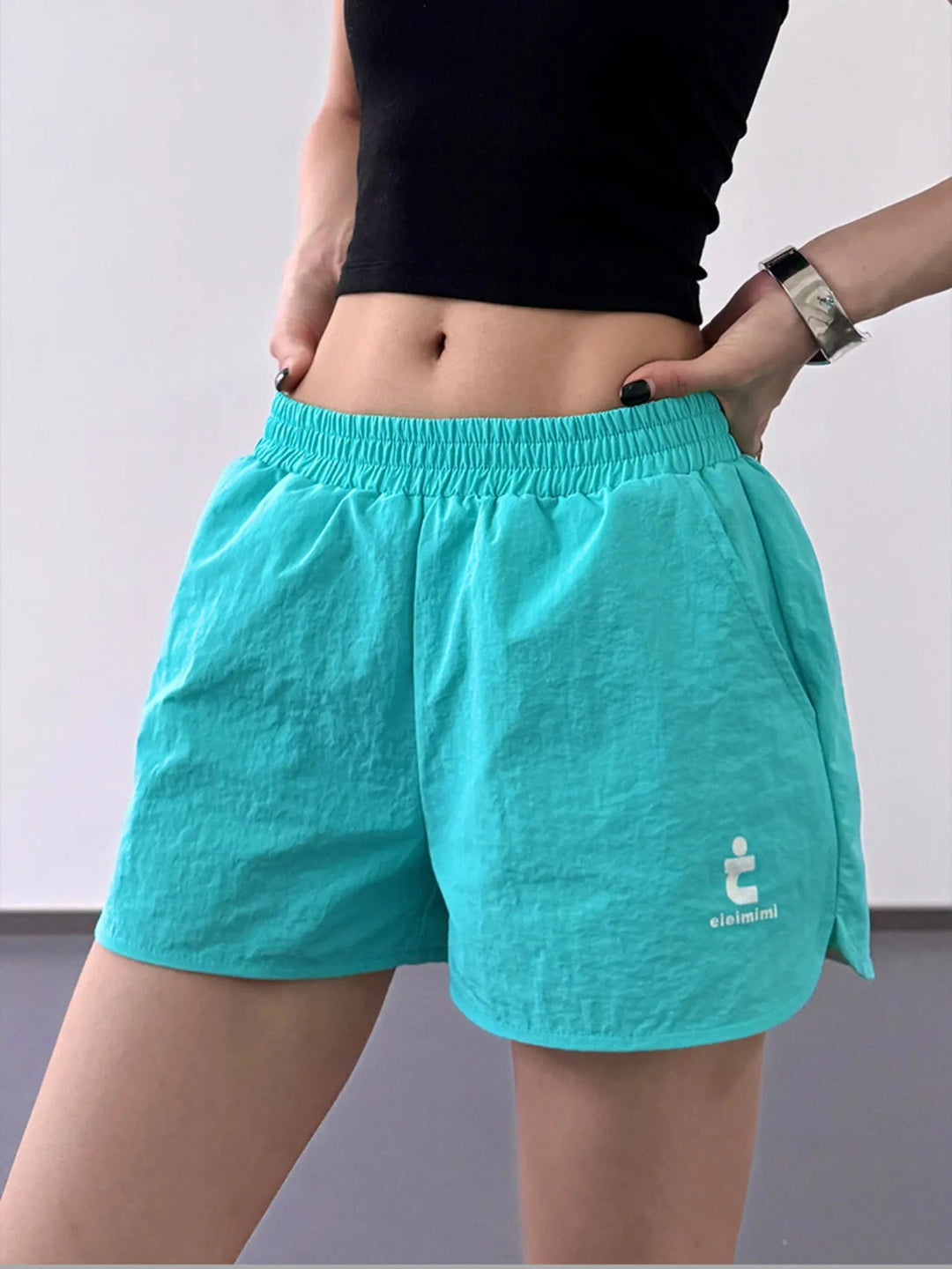 Dames Korte Broek Elastische Taille Katoen Linnen Met Zakken 6