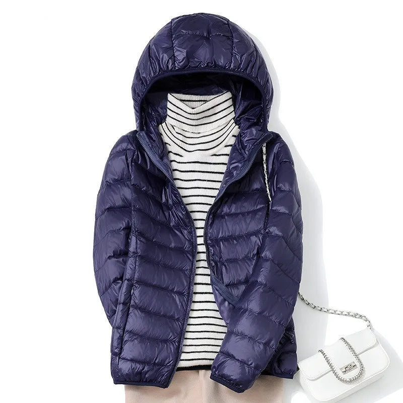 Dames Korte Puffer Jacket Ultralicht Casual Winterjas 9