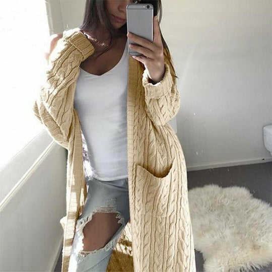 Dames Lange Gebreide Trui Casual Stijlvol 3