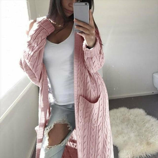 Dames Lange Gebreide Trui Casual Stijlvol 4
