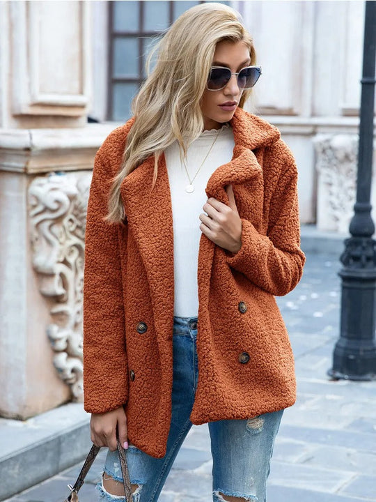 Dames Lange Winterjas Wrap Stijl Met Tijdloze Kraag en Praktische Zakken 5