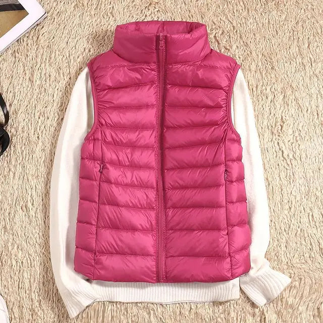 Dames Lichtgewicht Donsvest Casual Polyester 9