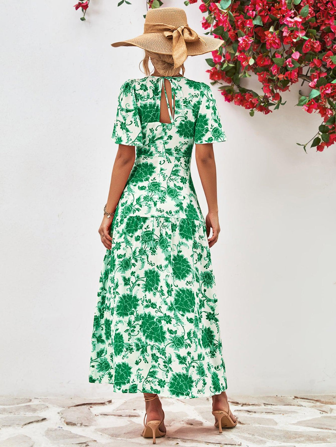 Dames Midi Jurk Ronde Hals Touwdetail A-Lijn Polyester 1