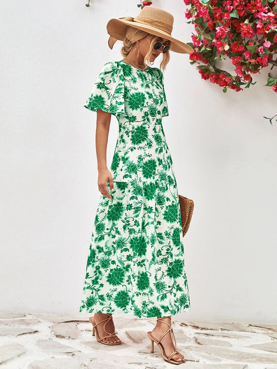 Dames Midi Jurk Ronde Hals Touwdetail A-Lijn Polyester 5
