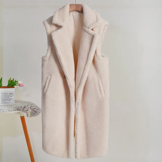 Dames Mouwloze Jas Oversized Pasvorm 0