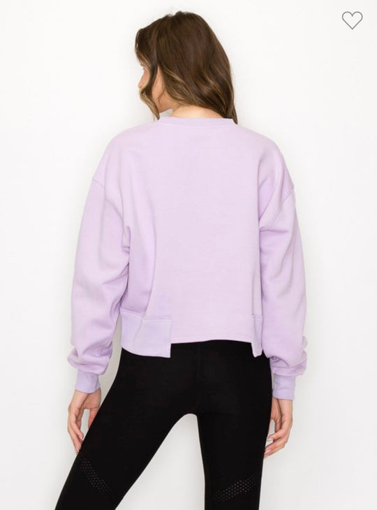 Dames Oversized Cropped Sweatshirt Casual Katoen 1