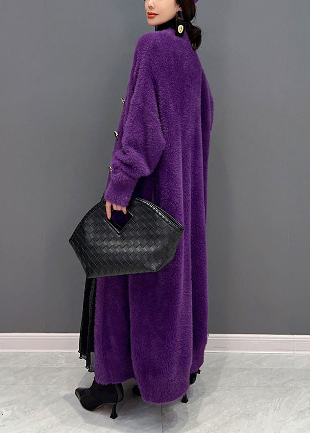 Dames Oversized Gebreid Lang Vest met V-hals 4